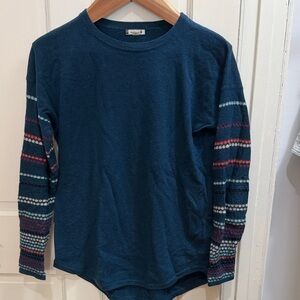 Smartwool Teal Sweater with Striped Accent